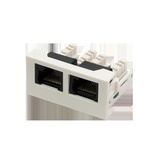 Вставка Mosaic 22.5x45 2xRJ45 Cat.6, цвет: белый