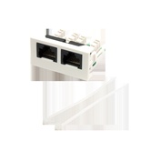 Вставка Mosaic 22.5x45 2xRJ45 Cat.5e, цвет: белый