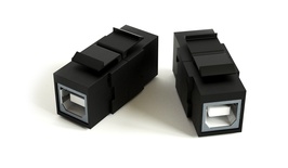 Hyperline KJ1-USB-B2-BK Проходной соединитель формата Keystone Jack USB 2.0 (Type B), ROHS, черный