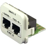 Двойная адаптерная вставка AMP CO™ Plus Cat.5E, Тип вставки: 2xRJ45 (1хFastEthernet / 1хISDN), цвет: миндальный (RAL 9013)