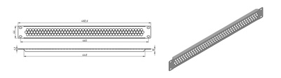Hyperline BPD-1-RAL9005 Фальш-панель перфорированная на 1U, цвет черный (RAL 9005)
