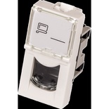 Вставка Mosaic 22.5x45, RJ-45 UTP, кат.5e, со шторкой и увеличенным окном маркировки, цвет: белый