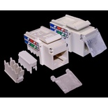 Модуль Keystone, RJ45, неэкранированный, кат.5E, со встроенной шторкой, 90 градусов, цвет: белый