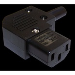 Вилка IEC 60320 C13, 10A, 250V, угловая, разборная, черная