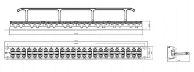 Hyperline PPHD-19-48-8P8C-C5e-110D Коммутационная панель высокой плотности 19", 1U, 48 портов RJ45, Cat.5e, Dual IDC
