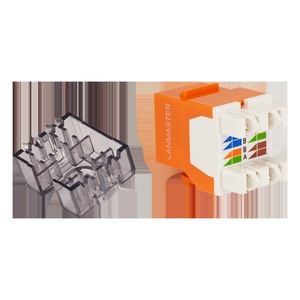 Модуль Keystone, RJ45, неэкранированный, кат.5E, со встроенной шторкой, 180 градусов, цвет: белый