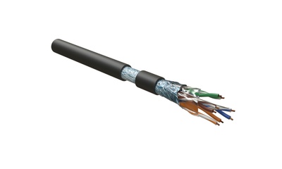 Hyperline FUTP4-C5E-S24-IN-LSZH-BK-305 (305 м) Кабель витая пара F/UTP, Cat.5e, 4 пары (24 AWG), одножильный(solid), экран - фольга, LSZH, нг(А)-HF, –20°C – +75°C, черный - гарантия:15 лет компонентная, 25 лет системная