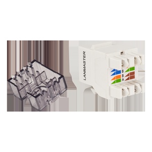 Модуль Keystone, RJ45, неэкранированный, кат.6A, без шторки, 180 градусов, черный