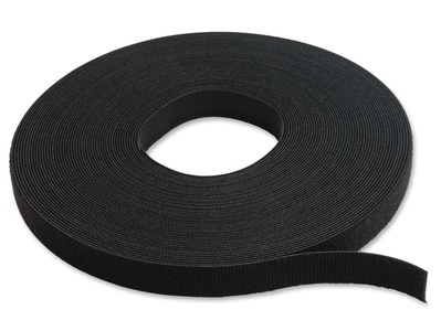 Лента для стяжки кабелей текстильная типа "Velcro" 15х4572 мм, цвет: чёрный