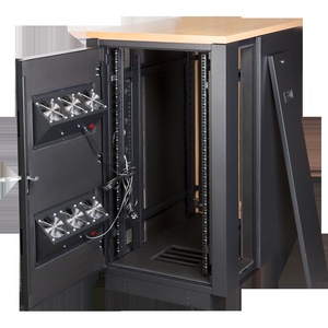 Шкаф LANMASTER SOUNDPROOF звукоизолированный 18U 750x1130 мм, отделка под дерево, цвет лиственница
