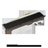 Патч-панель 19" компактная, экранированная, 24 порта RJ45, кат.6, 0.5U, с задним органайзером