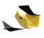 Угол вертикальный вверх пластикового лотка FiberGuide® 102х152 с крышкой, угол: 45, цвет: жёлтый
