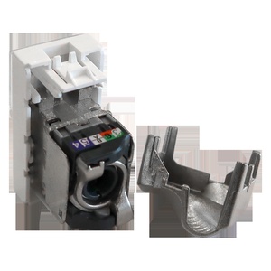 Вставка Mosaic 22.5x45, RJ-45 STP, кат.5e, со шторкой и увеличенным окном маркировки, цвет: белый