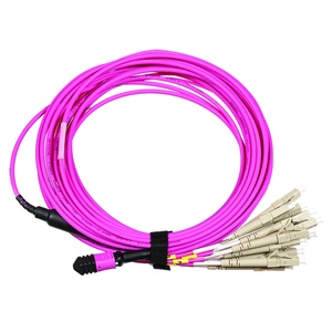 Сборка кабельная MPO-12LC, 12 волокон OM3, низкие потери, LSZH, 3 м, аква