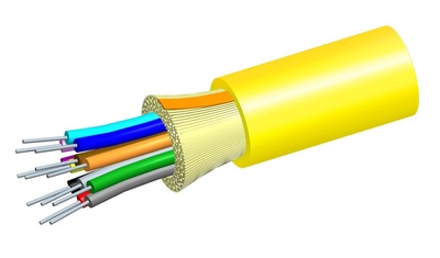 Универсальный оптический кабель, кол-во волокон: 2, Тип волокна: OS2 в плотном буфере, конструкция: ODC, Изоляция: ULSZH, EuroClass: Cca, диаметр: 5,2 мм, -20-+60 град., цвет: жёлтый