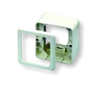 Настенная розеточная коробка DIN, 80х80мм, без рамки, цвет: миндальный (RAL 9013)