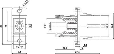 Hyperline FA-P01Z-SC/SC-N/BK-BK Оптический проходной соединитель SC-SC, MM, simplex, корпус пластиковый, черный, черные колпачки