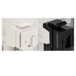 Модуль Keystone, RJ45, неэкранированный, кат.6A, со встроенной шторкой, 180 градусов, черный