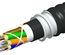 Универсальный распределительный оптический кабель, волокон: 12, Тип волокна: OM4, LazrSPEED® 550, конструкция: кабель до 12 волокон с центральным силовым элементом и кевларом, изоляция промежуточная - LSZH, бронирование алюминиевой лентой, изоляция внешняя - LSZH UV stabilized Riser, EuroClass: B2ca, диаметр: 14,1 мм, -40 - +70 град., цвет: чёрный