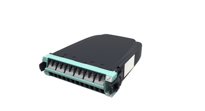Модуль InstaPATCH 360 G2 OM4 LazrSPEED® 550, 12xLC Duplex - 2xMPO12(m), шторки: да, цвет: бирюзовый