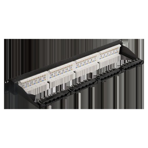 Патч-панель 19", 24 порта RJ45, неэкранированная, кат.5E, 1U, с задним органайзером с фиксаторами кабеля
