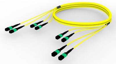 Претерминированный кабель G.652.D and G.657.A1 , OS2 TeraSPEED® 4xMPO12(f)/4xMPO12(m), изоляция: LSZH, EuroClass B2ca, t=-10-+60 град., цвет: жёлтый, Длина м.: 30