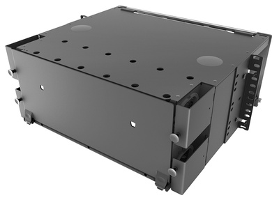 Выдвижная коммутационная панель Systimax High Density 4RU, для установки до 16 пигтейл-кассет 360 G2, с фронтальным кабельным органайзером, до 192 сварных сплайсов при использовании Splice Wallet® или 128 сварных сплайсов при использовании RoloSplice®