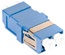 Низкопрофильный адаптер LC Duplex TeraSPEED®, втулка: керамика, фланцы: нет, крепёж: скоба, цвет: синий