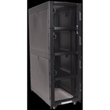 Шкаф LANMASTER DCS 42U 600x1070 мм, 4 секции, двери с перфорацией, с боковыми панелями, черный