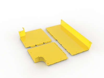 T-отвод вставка FiberGuide® 102х610, для лотка типоразмера 100х600, цвет жёлтый