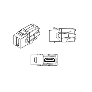 Hyperline KJ1-HDMI-AV18-WH Проходной соединитель формата Keystone Jack HDMI 2.0 (Type A), 90 градусов, ROHS, белый