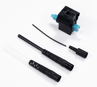 Бесклеевой разъём LazrSPEED® Fiber Qwik II-LC Connector™ MM, установка на кабель: 0.25/0.9/2/3 мм. цвет: бирюзовый