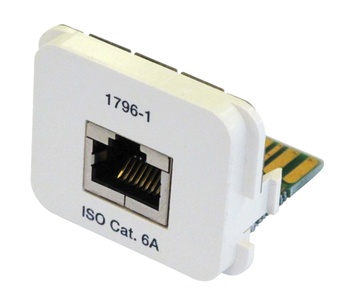 Адаптерная вставка AMP CO™ Plus Cat.6a RJ45 10 GigAEit Ethernet, цвет: белый (RAL 9010)