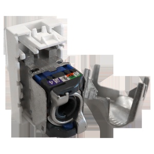 Вставка Mosaic 22.5x45, RJ-45 STP, кат.6, со шторкой и увеличенным окном маркировки, цвет: белый