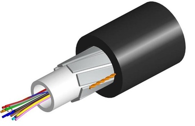 Оптический кабель Arid Core® Drop Cable, волокон: 6, Тип волокна: ОМ3 LazrSPEED® 300, конструкция: общая трубка 4 мм c гелем с усилением пластинами из фибергласа, изоляция: LSZH UV stabilized, EuroClass: Dca, диаметр: 8,3 мм, -20 - +70 град., цвет: чёрный