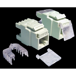 Модуль Keystone, RJ45, неэкранированный, кат.6, со встроенной шторкой, 180 градусов, цвет: белый