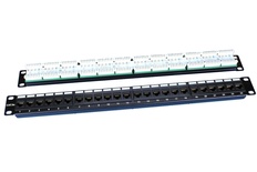 Hyperline PP3-19-24-8P8C-C5E-110D Коммутационная панель 19", 1U, 24 порта RJ45, Cat.5e, Dual IDC, ROHS, цвет черный