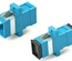 Hyperline FA-P11Z-SC/SC-N/BK-BL Оптический проходной соединитель SC-SC, SM, simplex, корпус пластиковый, синий, черные колпачки