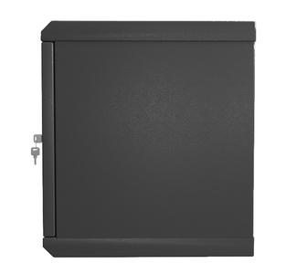 Hyperline TWL-1266-SD-RAL9005 Шкаф настенный 19-дюймовый (19"), 12U, 650x600х600мм, металлическая перфорированная дверь, несъемные стенки, 1 пара профилей, цвет черный (RAL 9005) (собранный)