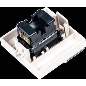 Вставка Mosaic 45x45, RJ-45 UTP, кат.6, со шторкой и увеличенным окном маркировки, цвет: белый