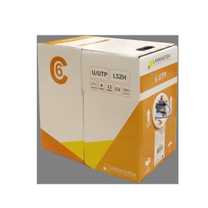 Кабель LANMASTER U/UTP, 4 пары, Кат. 6, с перегородкой, 550Mhz, LSZH, нг(A)-HF, синий, 305 м