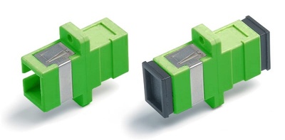 Hyperline FA-P11Z-SC/SC-N/BK-GN Оптический проходной соединитель SC-SC, SM, simplex, корпус пластиковый, зеленый, черные колпачки