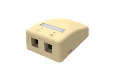 Розеточная коробка Surface Mount Module для гнёзд AMPTWIST и SL, 2-портовая, цвет: Electrical Ivory