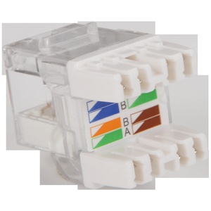 Модуль Keystone, RJ45, кат.6, UTP, 180 градусов, с индикатором, цвет: белый