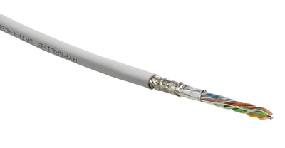 Hyperline SFUTP4-C5E-S24-IN-LSZH-WH-305 (305 м) Кабель витая пара SF/UTP, Cat.5e, 4 пары (24 AWG), одножильный (solid), экран - фольга + медная оплетка, LSZH, –20°C – +75°C, белый - гарантия:15 лет компонентная, 25 лет системная