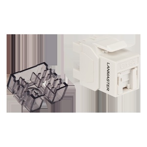 Модуль Keystone, RJ45, неэкранированный, кат.6A, со встроенной шторкой, 180 градусов, цвет: белый