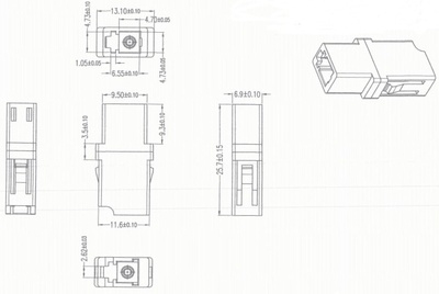 Hyperline FA-P00Z-LC/LC-N/WH-BG Оптический проходной соединитель LC-LC, MM, simplex, корпус пластиковый, бежевый, белые колпачки