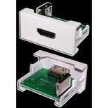 Вставка Mosaic 22.5x45 с адаптером HDMI 90 градусов, мама, цвет: белый
