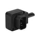 Вилка IEC 60320 C14, 10A, 250V, угловая, разборная, черная