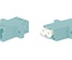 Hyperline FA-P11Z-DLC/DLC-N/WH-AQ Оптический проходной соединитель LC-LC, MM (OM3), duplex, корпус пластиковый, голубой (aqua), белые колпачки